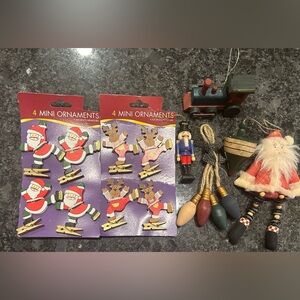 Vintage Wooden Christmas ornaments and gift tags